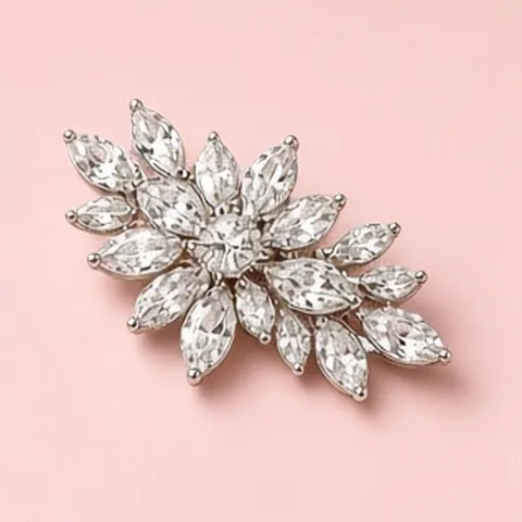 Crystal Leaf Brooch